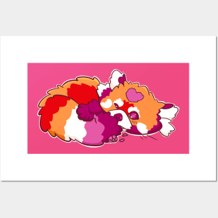 Lesbian Pride Red panda Posters and Art